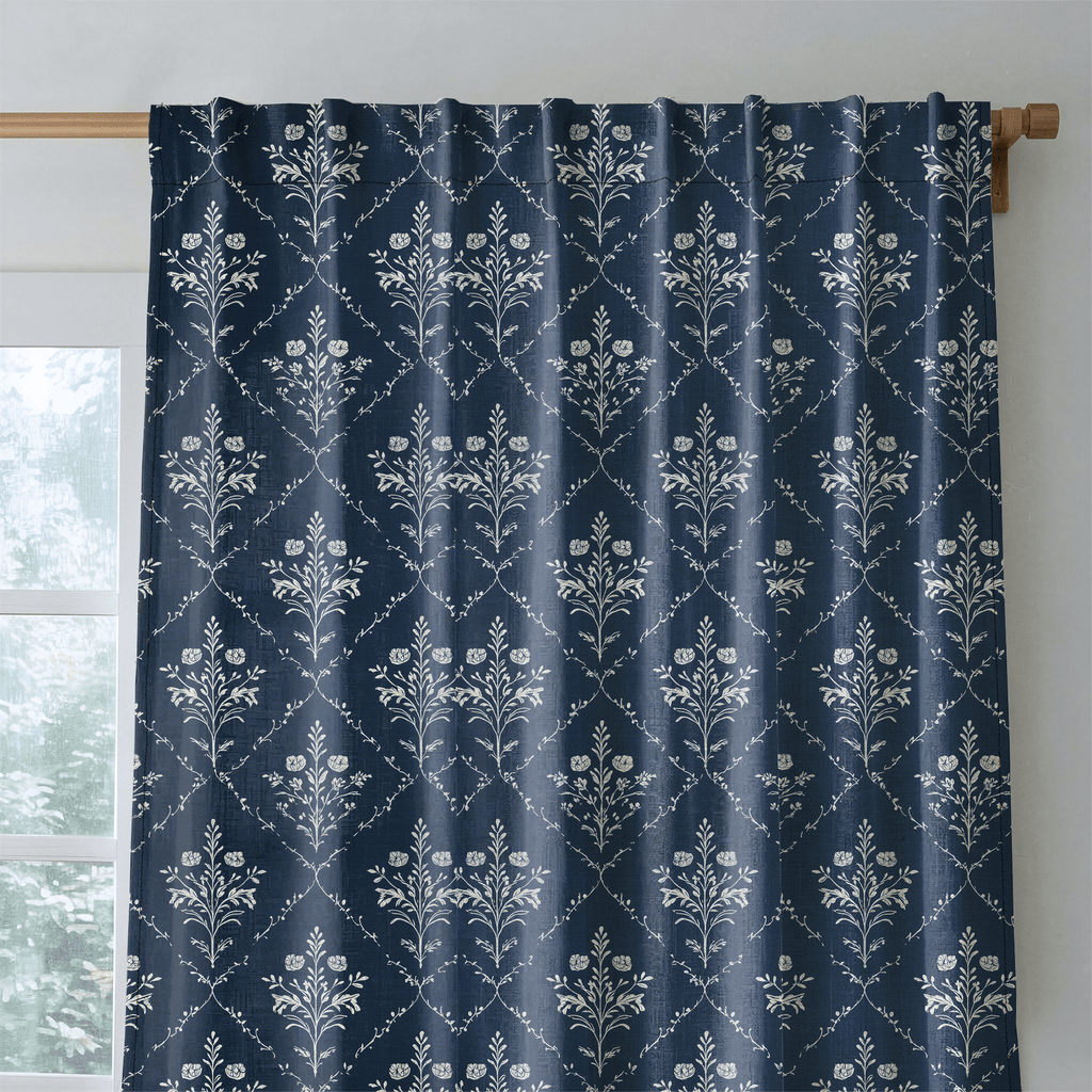 Benjamin Navy Floral - Drapery
