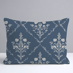 Benjamin Navy Floral Throw Pillow - Lemon Park