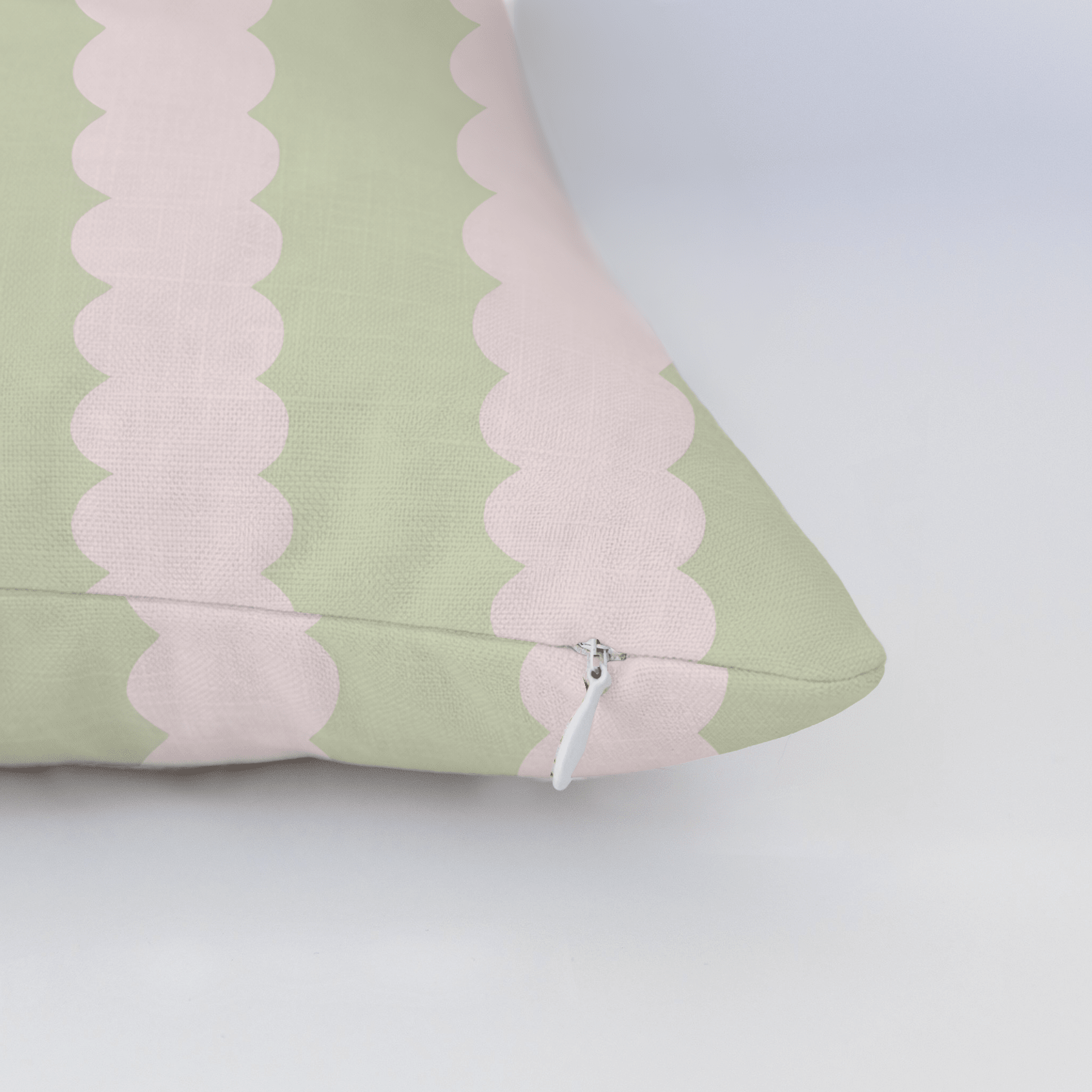 Juliet's Garden Pistachio and Bubble Stripe Throw Pillow