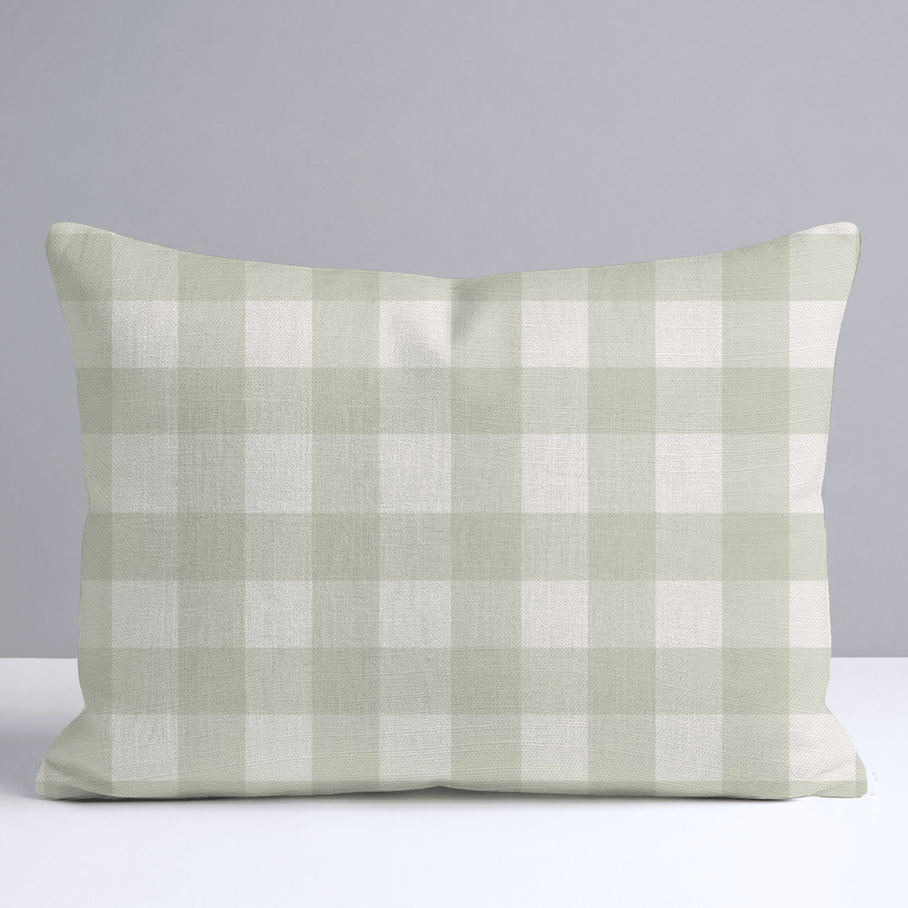 Juliet's Garden Pistachio Gingham Throw Pillow - Lemon Park