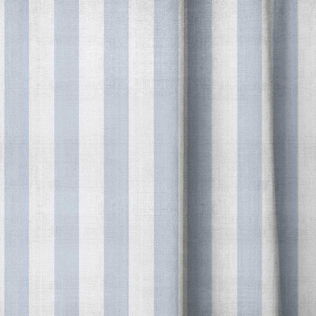 Juliet's Garden Robin Blue Stripe - Drapery