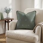 The Silk Garden Evergreen Dots Throw Pillow