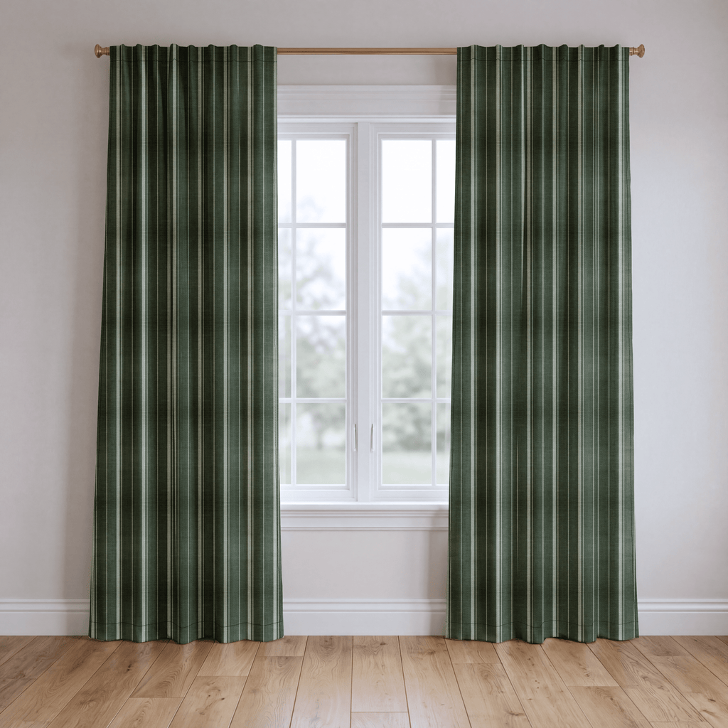 The Silk Garden Evergreen Stripes - Drapery