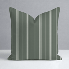 The Silk Garden Evergreen Stripes Throw Pillow - Lemon Park