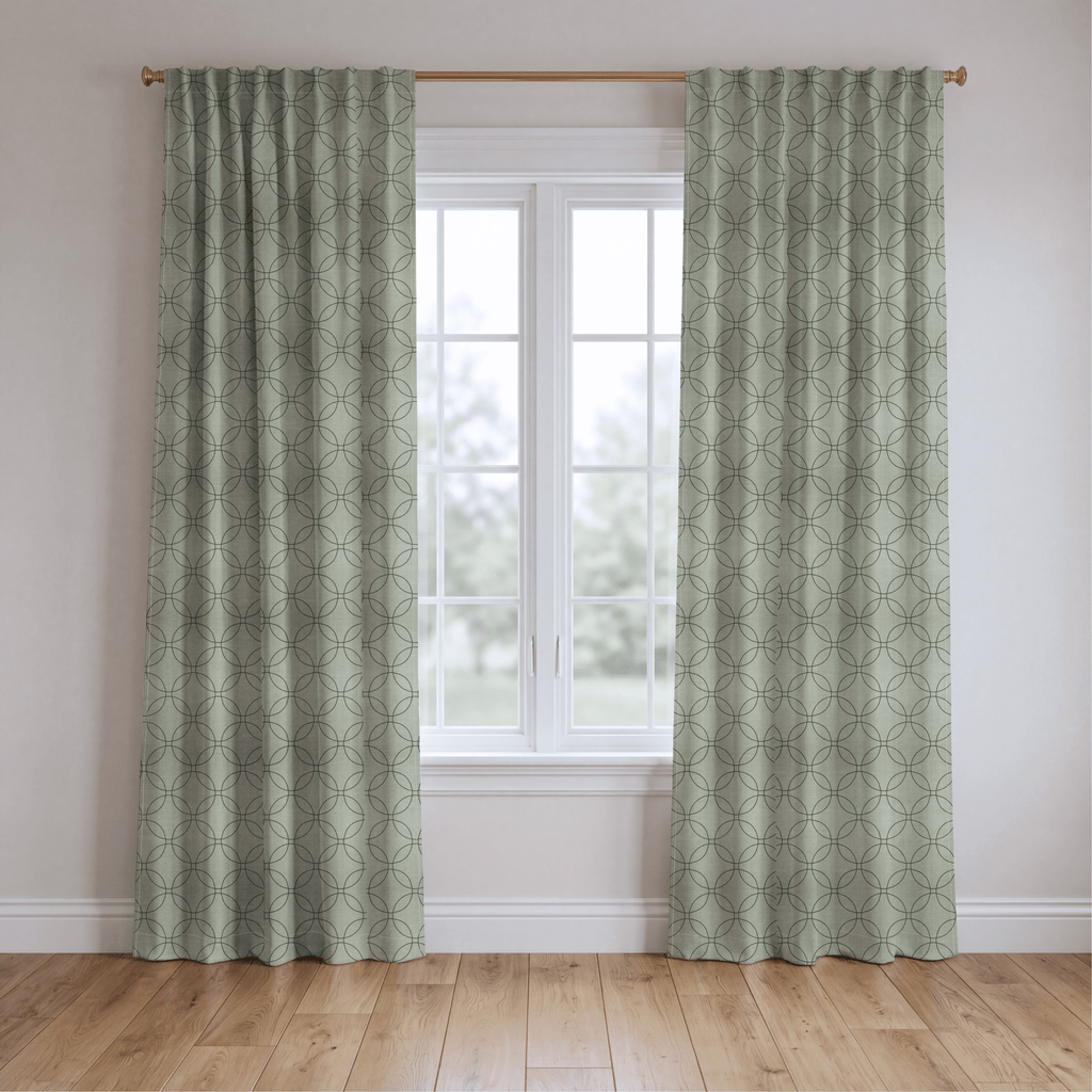 The Silk Garden Sage Diamond - Drapery