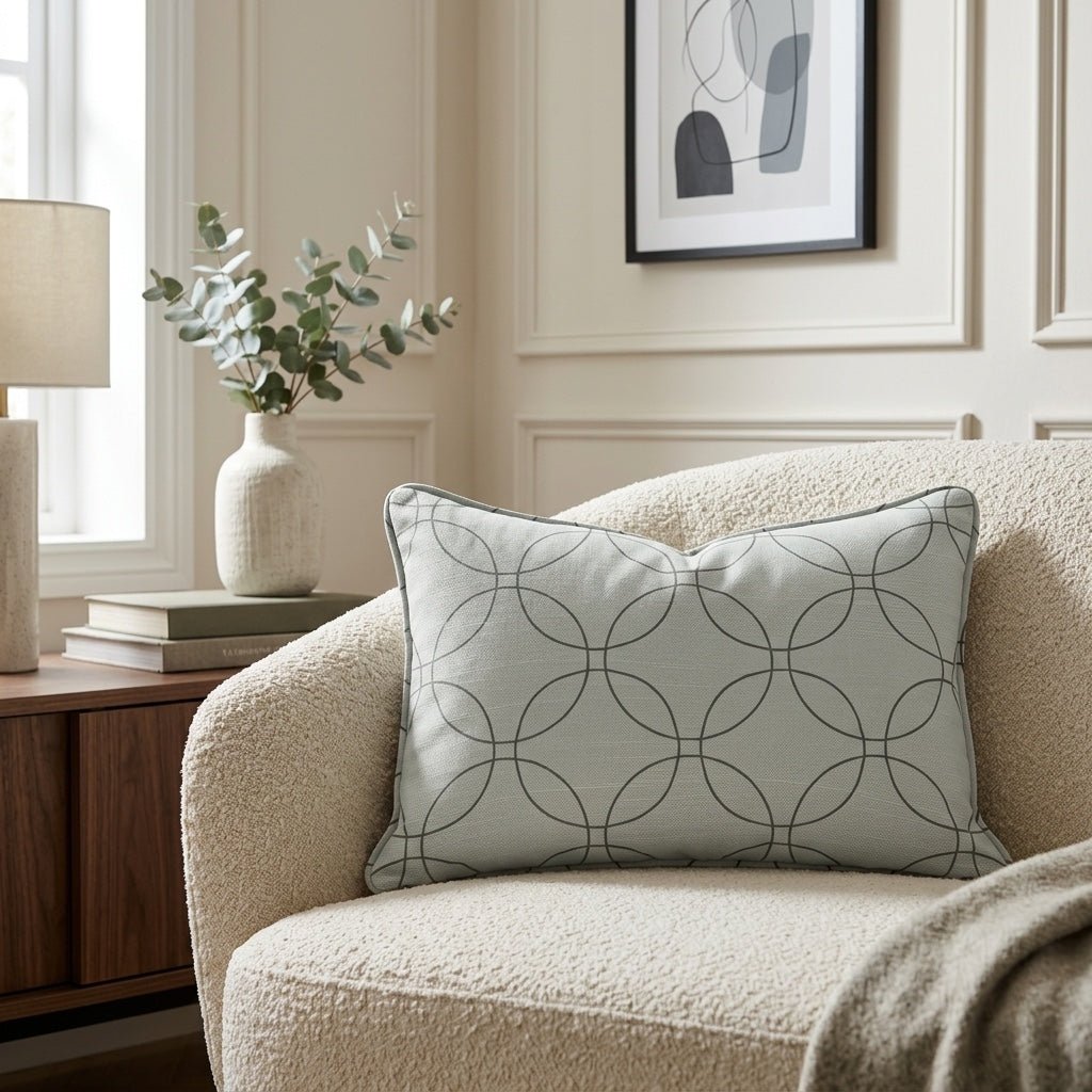 The Silk Garden Sage Diamond Throw Pillow